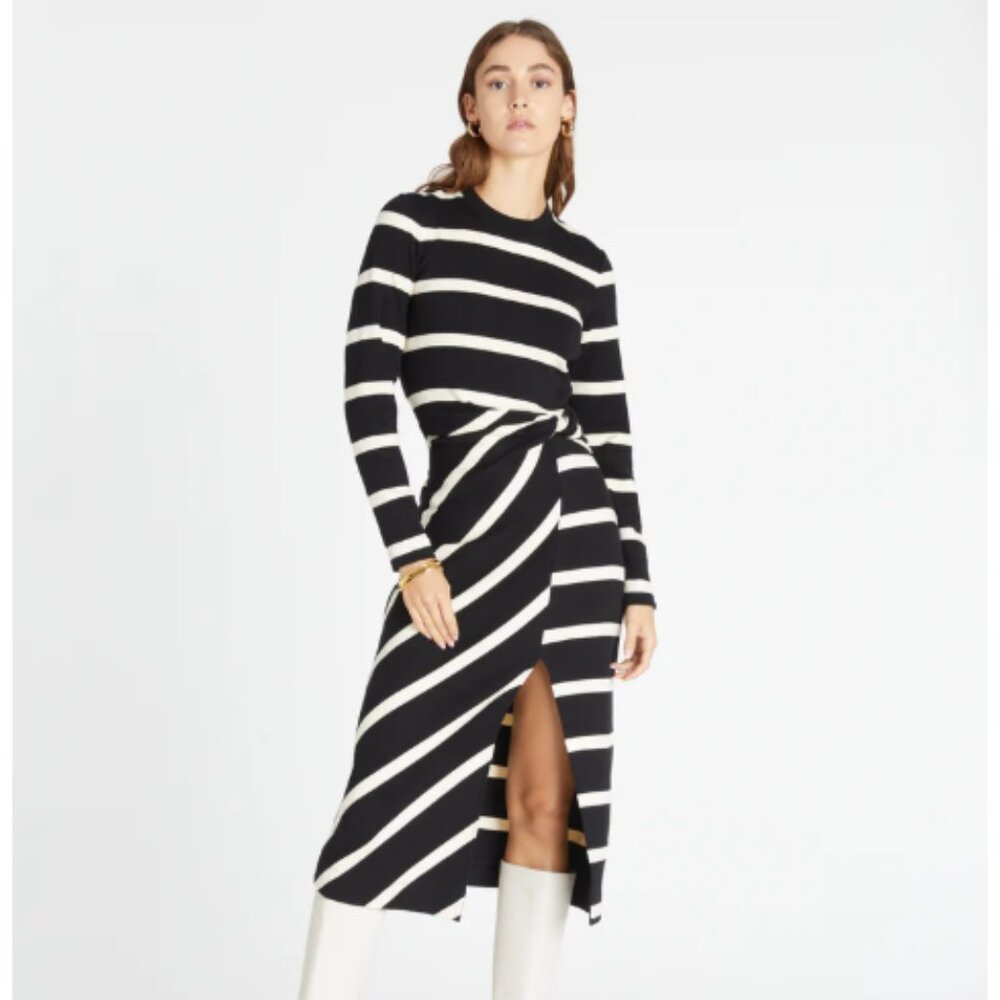 Tanya Taylor Cody Dress Small Black Cream NWT $365